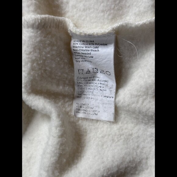 prAna Jacket Small Womens Ivory Fleece Zip Up Moto Biker Pockets Coat - Picture 7 of 7